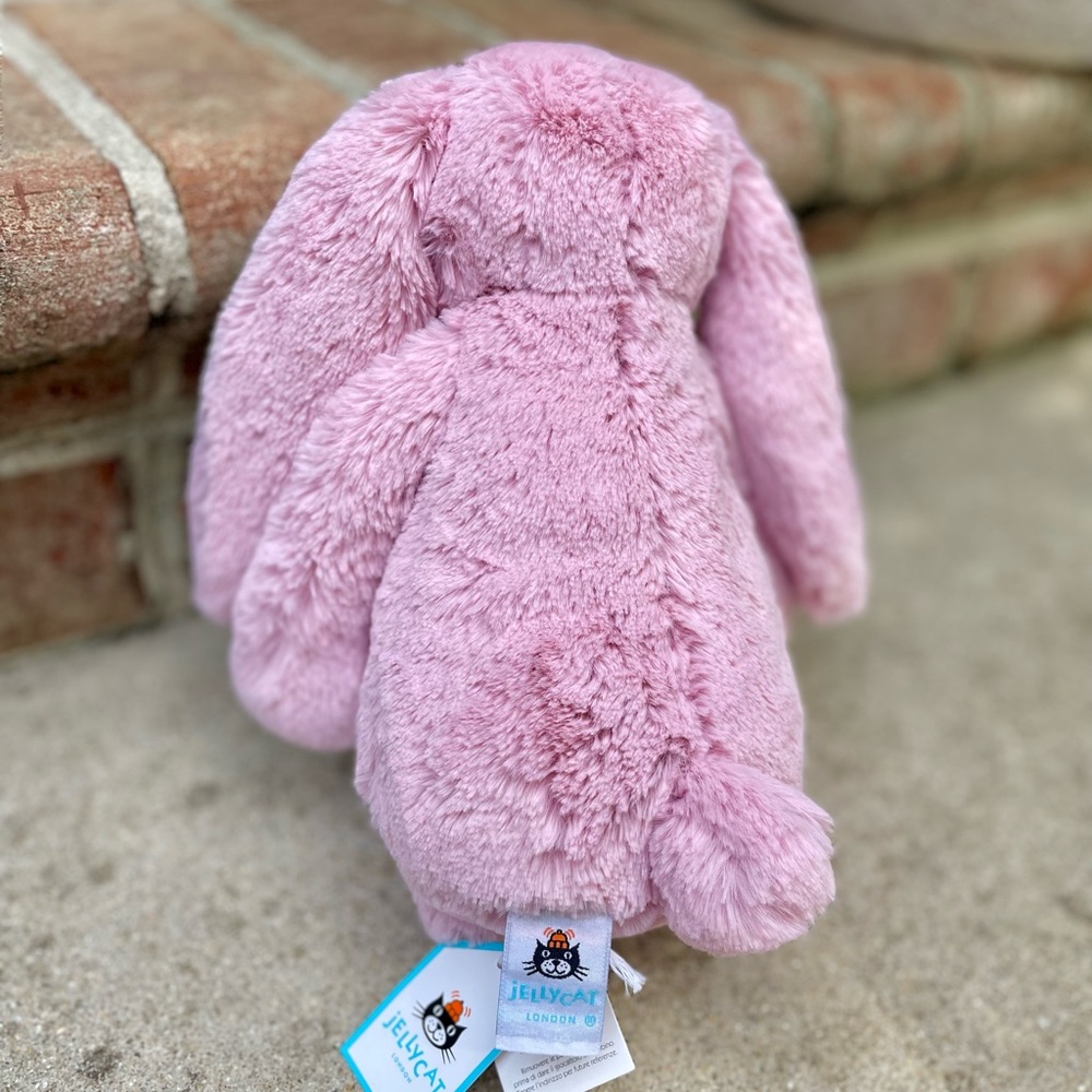 100% Authentic Bashful Pink Tulip Bunny Jellycat- NWT - Picture 3 of 5